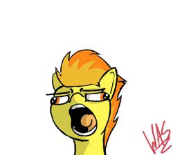 Size: 662x596 | Tagged: safe, artist:greyscaleart, spitfire, g4, female, funny, portrait, silly, solo, wonderbolts