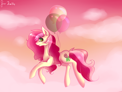 Size: 1024x768 | Tagged: safe, artist:saoiirse, roseluck, g4, balloon, female, solo