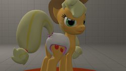 Size: 1280x720 | Tagged: safe, artist:weisz3, applejack, earth pony, pony, g4, 3d, diaper, female, non-baby in diaper, solo, source filmmaker, stage.bsp