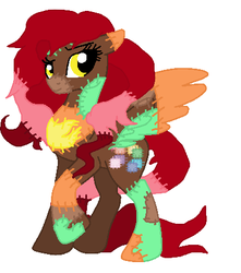 Size: 401x454 | Tagged: safe, artist:ifindrandomocs, oc, oc only, pegasus, pony, patch, patchwork, solo