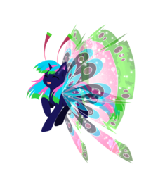 Size: 4500x4790 | Tagged: safe, artist:fuyusfox, oc, oc only, oc:paintbrush, breezie, absurd resolution, colored wings, gradient wings, solo, sparkly wings, wings