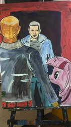 Size: 1155x2048 | Tagged: artist needed, safe, twilight sparkle, human, g4, breaking bad, jesse pinkman, traditional art, walter white