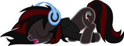 Size: 2672x1006 | Tagged: safe, artist:zacatron94, oc, oc only, oc:thunder dash, donut steel, headphones, morning ponies, request, solo