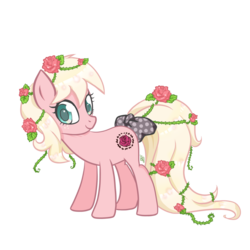 Size: 1024x1024 | Tagged: safe, artist:namida95, oc, oc only, bow, flower, solo