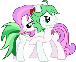 Size: 3000x2433 | Tagged: safe, artist:scourge707, oc, oc only, oc:petal sparkle, oc:sunny bloom, duo, high res