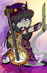 Size: 400x618 | Tagged: safe, artist:bunnimation, octavia melody, g4, cello, female, hat, musical instrument, solo, steampunk, top hat
