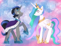 Size: 500x375 | Tagged: safe, artist:asinglepetal, king sombra, princess celestia, g4, female, good king sombra, male, ship:celestibra, shipping, straight