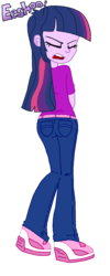 Size: 833x2083 | Tagged: artist needed, safe, twilight sparkle, human, equestria girls, g4, adorkable, ass, butt, clothes, cute, dork, female, jeans, sneezing, sneezing fetish, solo, spray