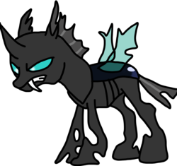 Size: 1200x1127 | Tagged: safe, artist:batderpyhooves, changeling, solo