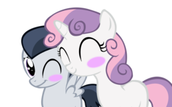 Size: 6918x4305 | Tagged: safe, artist:mmdfantage, rumble, sweetie belle, g4, absurd resolution, blushing, female, male, ship:rumbelle, shipping, straight