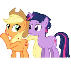 Size: 940x849 | Tagged: safe, artist:emmathefelof, applejack, twilight sparkle, g4, dusk shine, rule 63