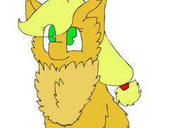 Size: 550x400 | Tagged: safe, applejack, fluffy pony, g4, female, fluffyjack, practice, simple background, solo