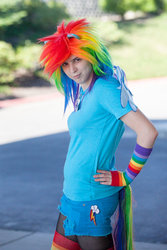 Size: 400x600 | Tagged: safe, artist:keke00x, rainbow dash, human, g4, cosplay, irl, irl human, photo, solo