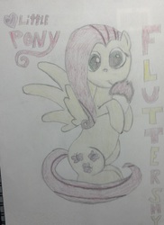 Size: 1840x2528 | Tagged: safe, artist:keke00x, fluttershy, g4, female, solo, traditional art