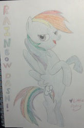 Size: 1814x2764 | Tagged: safe, artist:keke00x, rainbow dash, g4, female, solo, traditional art