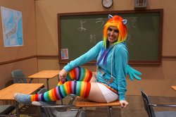 Size: 1280x850 | Tagged: safe, artist:superminimicro, rainbow dash, human, g4, cosplay, irl, irl human, photo, solo