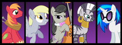 Size: 851x314 | Tagged: safe, artist:neonsenpai, big macintosh, derpy hooves, dj pon-3, octavia melody, vinyl scratch, zecora, earth pony, pony, zebra, g4, male, stallion