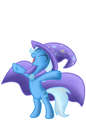 Size: 2480x3507 | Tagged: artist needed, safe, trixie, pony, unicorn, g4, eyes closed, female, high res, mare, open mouth, simple background, smiling, solo