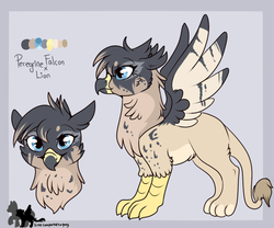 Size: 700x581 | Tagged: safe, artist:lulubell, oc, oc only, griffon, bust, griffon oc, reference sheet, solo