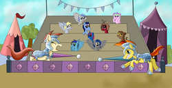 Size: 7000x3600 | Tagged: safe, artist:eillahwolf, derpy hooves, oc, pegasus, pony, g4, female, mare