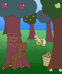 Size: 5000x6000 | Tagged: safe, artist:eillahwolf, applejack, oc, g4, absurd resolution, stalker