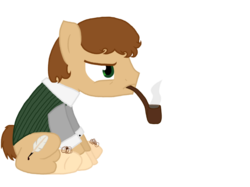 Size: 1024x765 | Tagged: safe, artist:skecthheart, pony, bilbo baggins, lord of the rings, pipe, ponified, solo, the hobbit