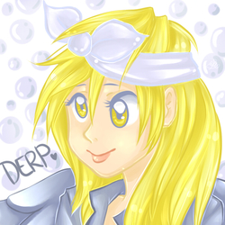 Size: 600x600 | Tagged: safe, artist:nynjakat, derpy hooves, human, g4, female, humanized, solo