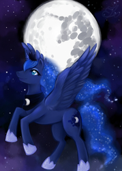 Size: 500x700 | Tagged: safe, artist:nynjakat, princess luna, g4, female, mare in the moon, moon, solo