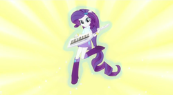 Size: 850x470 | Tagged: safe, screencap, rarity, equestria girls, g4, my little pony equestria girls: rainbow rocks, player piano, boots, bracelet, clothes, female, high heel boots, jewelry, keytar, musical instrument, ponied up, skirt, solo