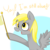 Size: 650x650 | Tagged: safe, artist:shining-dog, derpy hooves, pegasus, pony, g4, rainbow falls, female, flag, mare, pixiv, solo, the grey one's glorious return