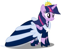 Size: 9667x7775 | Tagged: safe, artist:atomicmillennial, part of a set, twilight sparkle, alicorn, pony, g4, inspiration manifestation, absurd resolution, alternate universe, clothes, dress, female, her inspiration manifests, mare, new crown, part of a series, shoes, simple background, solo, story in the source, transparent background, twilight sparkle (alicorn), vector