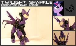 Size: 2125x1285 | Tagged: safe, artist:gk733, twilight sparkle, alicorn, pony, g4, bionicle, female, hero factory, lego, powered exoskeleton, solo, twilight sparkle (alicorn)