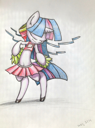 Size: 1474x1973 | Tagged: artist needed, source needed, safe, twilight sparkle, semi-anthro, g4, colored, female, pencil drawing, solo, support, traditional art