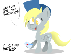 Size: 2074x1596 | Tagged: safe, artist:datponypl, derpy hooves, pegasus, pony, g4, female, mail, mailpony, mare, solo