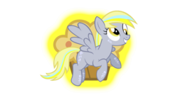 Size: 960x540 | Tagged: safe, edit, derpy hooves, pegasus, pony, g4, twilight's kingdom, female, mare, rainbow power, rainbow power-ified, simple background, solo, transparent background