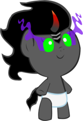 Size: 578x837 | Tagged: safe, artist:megarainbowdash2000, king sombra, pony, g4, baby, baby pony, colt, colt sombra, diaper, diapered, foal, male, solo, young sombra