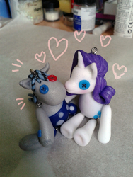 Size: 1920x2560 | Tagged: safe, artist:czbaterka, rarity, smarty pants, g4, craft, cute, female, keychain, lesbian, love, shipping