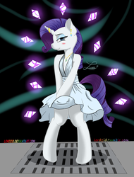 Size: 1900x2500 | Tagged: safe, artist:lordzid, rarity, pony, unicorn, g4, bipedal, female, mare, marilyn monroe, skirt blow, solo, the seven year itch