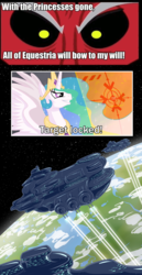 Size: 652x1267 | Tagged: safe, lord tirek, g4, my little pony: friendship is magic, twilight's kingdom, a future vision, dreadnought, eve online, exploitable meme, gallente, meme, moros, orbital bombardment, tirek vs everyone meme