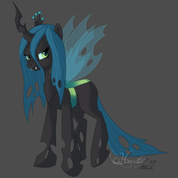 Size: 1024x1024 | Tagged: safe, artist:hecatehell, queen chrysalis, changeling, changeling queen, g4, crown, female, jewelry, regalia, solo