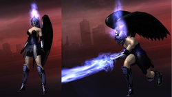 Size: 1097x620 | Tagged: safe, artist:sakuratenshi, nightmare moon, human, g4, city of heroes, crappy, female, humanized, solo