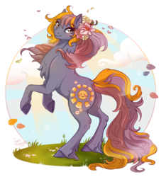 Size: 1024x1095 | Tagged: safe, artist:cigarscigarettes, oc, oc only, oc:ray of light, flower, solo