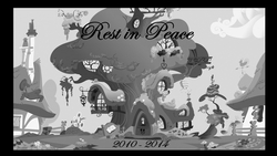 Size: 1408x792 | Tagged: safe, g4, twilight's kingdom, feels, golden oaks library, rest in peace, sad, tearjerker, why