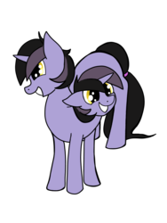 Size: 720x960 | Tagged: safe, artist:playgroundholocaust, oc, oc only, oc:topsy turvy, pony, unicorn, conjoined, conjoined twins, multiple heads, multiple legs, multiple limbs, solo, two heads