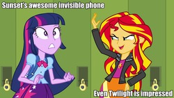 Size: 960x540 | Tagged: safe, sunset shimmer, twilight sparkle, equestria girls, g4, image macro, meme