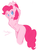 Size: 929x1224 | Tagged: safe, artist:ambris, artist:thenationmaker, pinkie pie, earth pony, anthro, g4, arm behind head, armpits, breasts, chest fluff, featureless breasts, female, fluffy, solo