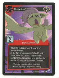 Size: 379x499 | Tagged: safe, enterplay, fluttershy, canterlot nights, g4, my little pony collectible card game, ccg, female, flutterbat, race swap, solo