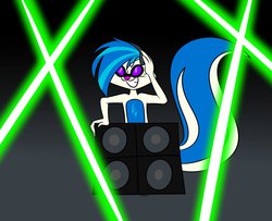 Size: 1280x1040 | Tagged: safe, artist:mofetafrombrooklyn, dj pon-3, vinyl scratch, skunk, anthro, g4, animal, female, furry, skunkified, solo, species swap