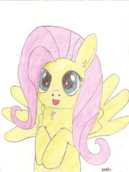 Size: 1655x2203 | Tagged: safe, artist:xgexya, fluttershy, g4, female, solo, traditional art