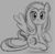 Size: 403x391 | Tagged: safe, artist:martybpix, fluttershy, g4, female, monochrome, solo, wip